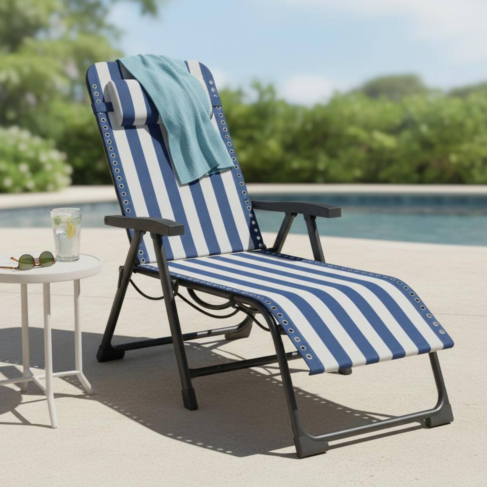 Home Textiles & Decorations - Fauteuil inclinable en textile rayé, chaise