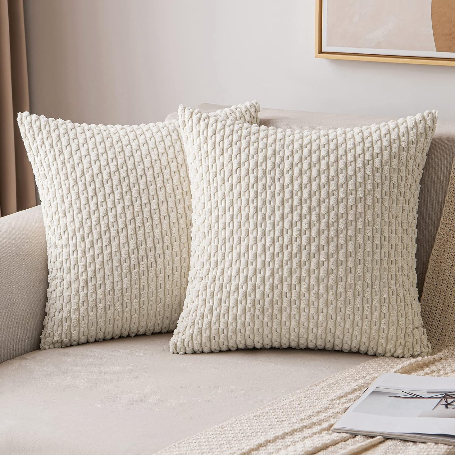 Housse de coussin rayée en vel - Pillow Insert 18X18 avis et prix