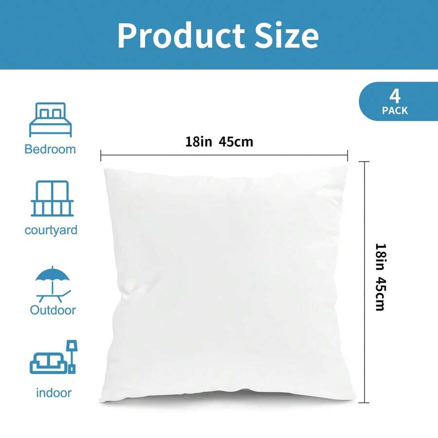 Lot de 4 coussins d'appoint po - Pillow Insert 18X18 avis et prix