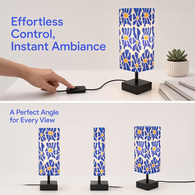 Lampe de table florale moderne - Home Textiles & Decorations avis et prix